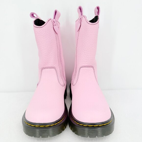 Dr. Martens Women's Pink Bex Heart Leather Boots Size US 6 Zip Side Closure NWOB - Picture 4 of 12